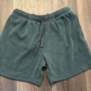 Zara Green Athletic Shorts Relaxed Fit